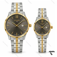 ساعت ست سیتیزن کلاسیک رفرنس 31621 دورنگ طلایی صفحه دودی Citizen-11516-S