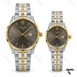 ساعت ست سیتیزن کلاسیک رفرنس 31621 دورنگ طلایی صفحه دودی Citizen-11516-S