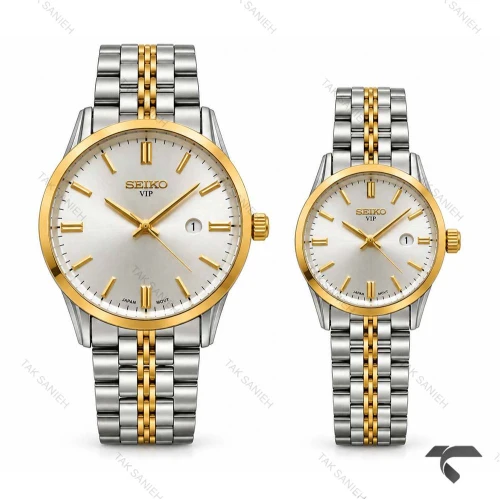 ساعت ست سیکو Vip رفرنس 31622 دورنگ طلایی Seiko-11517-S