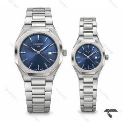 ساعت ست سیکو VIP رفرنس 31668 نقره ای صفحه سرمه ای Seiko-11518-S