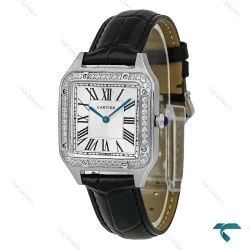 ساعت کارتیه سانتوس دومونت سیلور دورنگین متوسط Cartier-8886-L