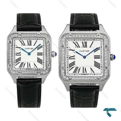 ساعت ست کارتیر دومونت سیلور دورنگین Cartier-8887-S