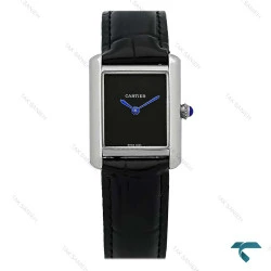 ساعت کارتیر تانک زنانه سیلور صفحه مهندسی عقربه سرمه ای Cartier-8921-L