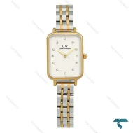 ساعت دنیل ولینگتون زنانه مستطیلی دورنگ طلایی ایندکس نگین DW-8926-L