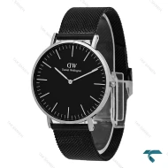 ساعت دنیل ولینگتون مردانه بند حصیری نقره ای مشکی DW-8932-G