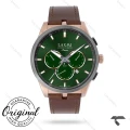 ساعت لاکسمی 8131-1 مردانه رزگلد صفحه سبز بند چرم قهوه ای Laxmi-9150-G