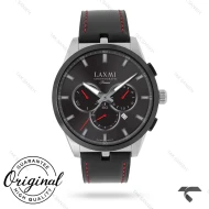 ساعت لاکسمی 8131-3 مردانه کورنوگراف سیلور بند چرم مشکی Laxmi-9152-G