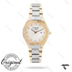 ساعت لاکسمی زنانه 8140-5 دورنگ طلایی صفحه سفید Laxmi-9180-L