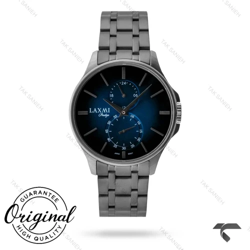 ساعت لاکسمی 8149-4 مردانه مشکی صفحه سرمه ای Laxmi-9217-G