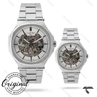 ست ساعت لاکسمی 8150-3 سیلور صفحه اسکلتون Laxmi-9219-S