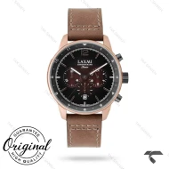 ساعت مردانه لاکسمی 8161-3 رزگلد بند چرم قهوه ای Laxmi-9250-G