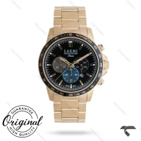 ساعت مردانه لاکسمی 8181-2 کورنوگراف طلایی صفحه مشکی Laxmi-9325-G