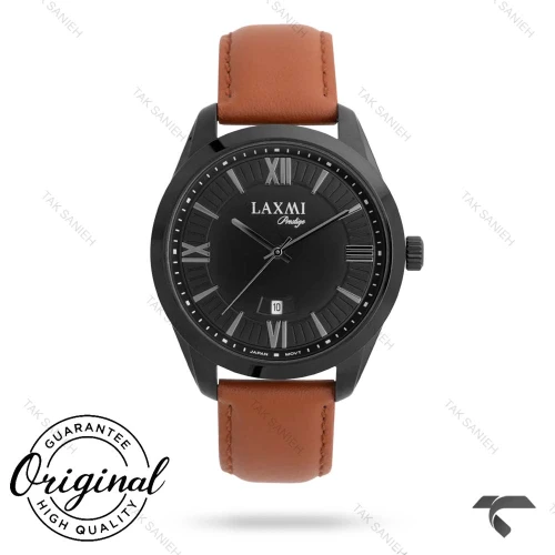 ساعت لاکسمی 8186-4 مردانه کلاسیک بند چرم عسلی Laxmi-9352-G