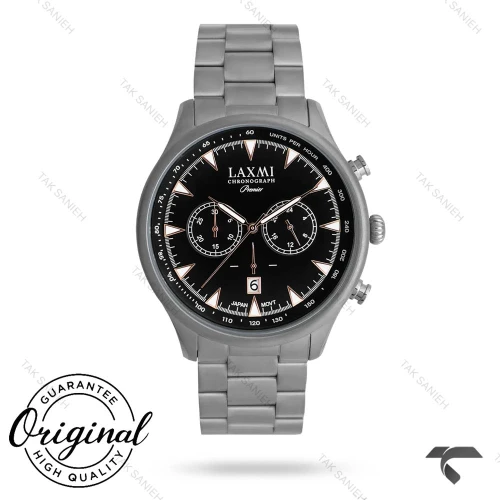 ساعت مردانه لاکسمی 8195-1 دودی صفحه مشکی Laxmi-9392-G