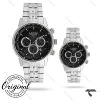 ست ساعت لاکسمی 8546-10 سیلور صفحه مشکی Laxmi-9504-S