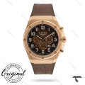 ساعت لاکسمی 8554-6 مردانه رزگلد بند چرم قهوه ای کرنوگراف Laxmi-9532-G