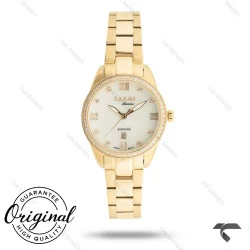 ساعت لکسمی 8565-3 طلایی زنانه صفحه سفید دورنگین Laxmi-9555-L