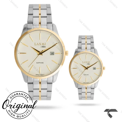 ساعت ست کلاسیک لاکسمی 8572-2 دورنگ طلایی Laxmi-9600-S
