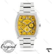 ساعت لاکسمی مستطیلی مردانه 8818-5 سیلور صفحه زرد Laxmi-9666-G