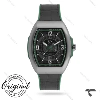 ساعت لاکسمی مردانه 8834-5 سیلور بند چرم مشکی سبز Laxmi-9746-G