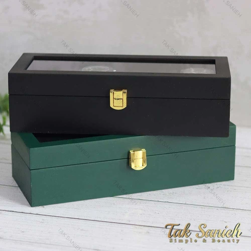 جعبه ساعت مچی 4 تایی رنگ بدنه مشکی Watches-Box-4-5257-U