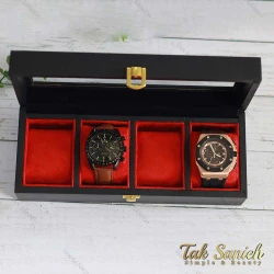 جعبه ساعت مچی 4 تایی رنگ بدنه مشکی Watches-Box-4-5257-U