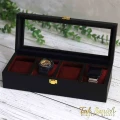 جعبه ساعت مچی 4 تایی رنگ بدنه مشکی Watches-Box-4-5257-U