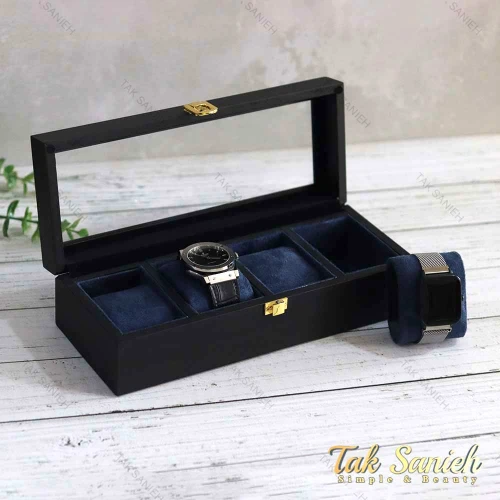 جعبه ساعت مچی 4 تایی رنگ بدنه مشکی Watches-Box-4-5257-U