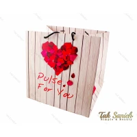 پاکت مخصوص کادو طرح قلب رزی سایز بزرگ مدل Pocket-2891-L