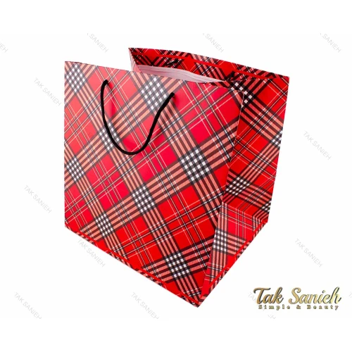 پاکت کادو طرح تارتان سایز بزرگ مدل Pocket-2893-L