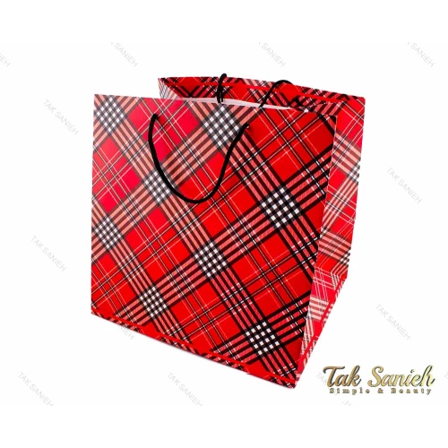 پاکت کادو طرح تارتان سایز بزرگ مدل Pocket-2893-L