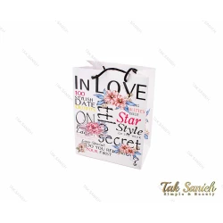 پاکت کادویی طرح In Love سفید سایز متوسط مدل Pocket-2896-M