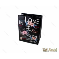 پاکت کادویی طرح In Love سیاه سایز متوسط مدل Pocket-2897-M