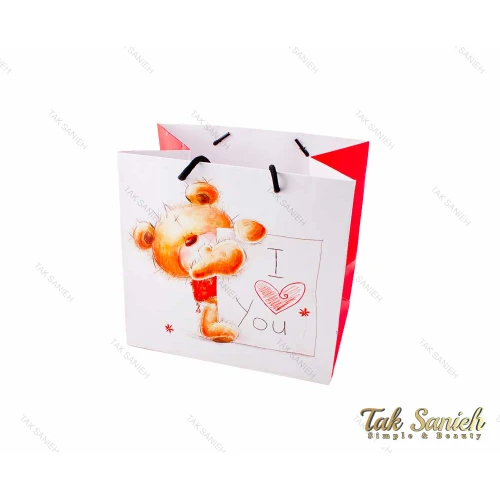 پاکت هدیه و کادو طرح خرسی سایز متوسط مدل Pocket-2898-M