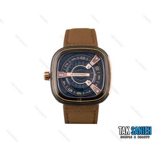 ساعت مچی مردانه سون فرایدی مشکی بند قهوه ای Seven-2317-G