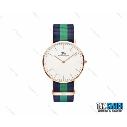 ساعت دنیل ولینگتون مردانه بند برزنت سبز Daniel-2809-G