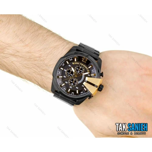 ساعت دیزل شاخدار مردانه مشکی طلایی Diesel-2707-G