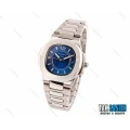 ساعت پتک فلیپ ناتیلوس زنانه نقره ای صفحه سرمه ای Patek-2470-L