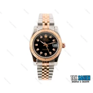 ساعت رولکس دیت جاست زنانه دو رنگ رزگلد مدیوم Rolex-2456-L