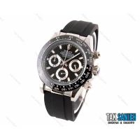 ساعت رولکس مردانه دیتونا بند رابر سیلور مشکی Rolex-2579-G