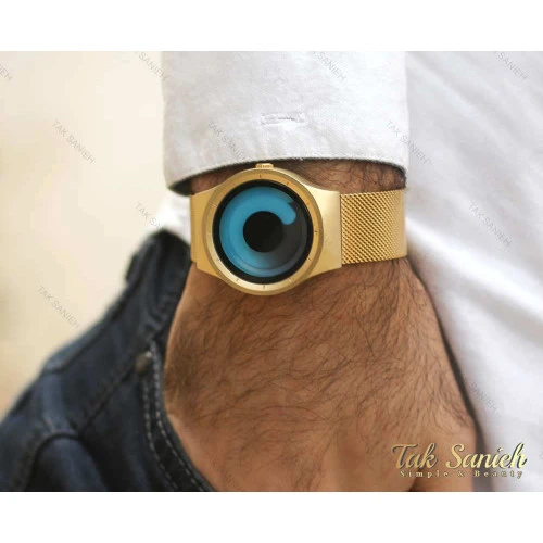 ساعت مردانه زیرو طلایی آبی Ziiiro-2749-G-L