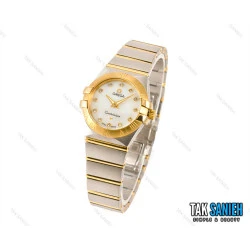 ساعت امگا کانسلیشن زنانه دورنگ طلایی نگینی Omega-1498-L
