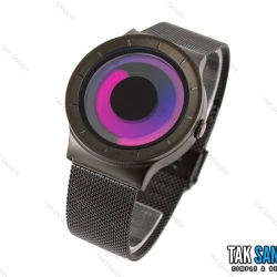 ساعت زیرو مردانه مشکی صفحه قرمز مدل Ziiiro-1542-G-L