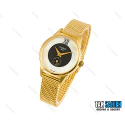 ساعت تیسوت زنانه بند حصیری طلایی Tissot-1731-L