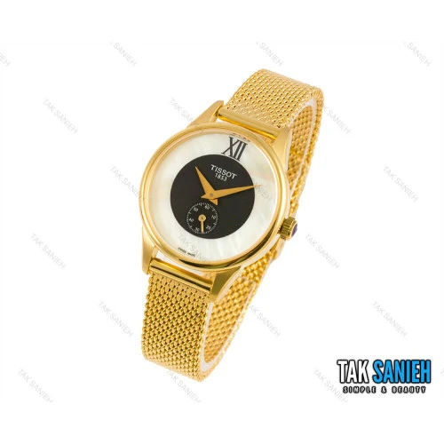 ساعت تیسوت زنانه بند حصیری طلایی Tissot-1731-L