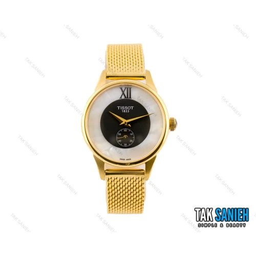 ساعت تیسوت زنانه بند حصیری طلایی Tissot-1731-L