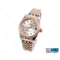 ساعت زنانه رولکس رزگلد نقره ای نگین دار Rolex-1966-L