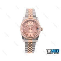 ساعت رولکس زنانه دورنگین دورنگ رزگلد Rolex-2037-L