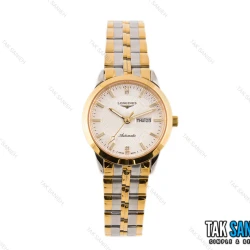 ساعت لونژین زنانه طلایی نقره ای صفحه سفید Longines-2188-L