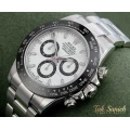 ساعت مردانه رولکس سه موتوره دیتونا سیلور سفید Rolex-2072-G